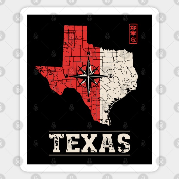 Vintage Texas State Map Lone Star Pride Art Magnet by TuncGK
